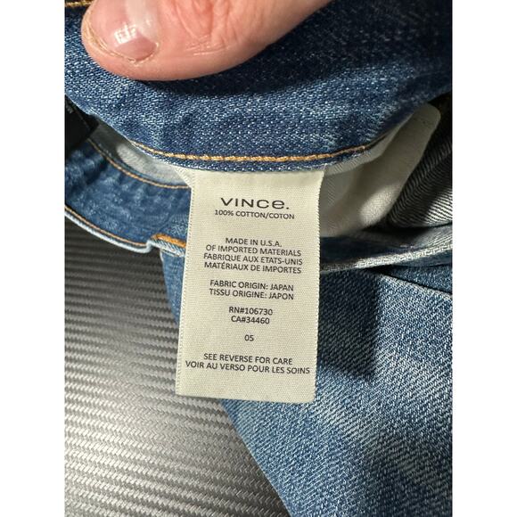 Vince Union Slouch Distressed Jeans In Heritage Size 27 Japanese Selvedge Denim - Picture 8 of 16